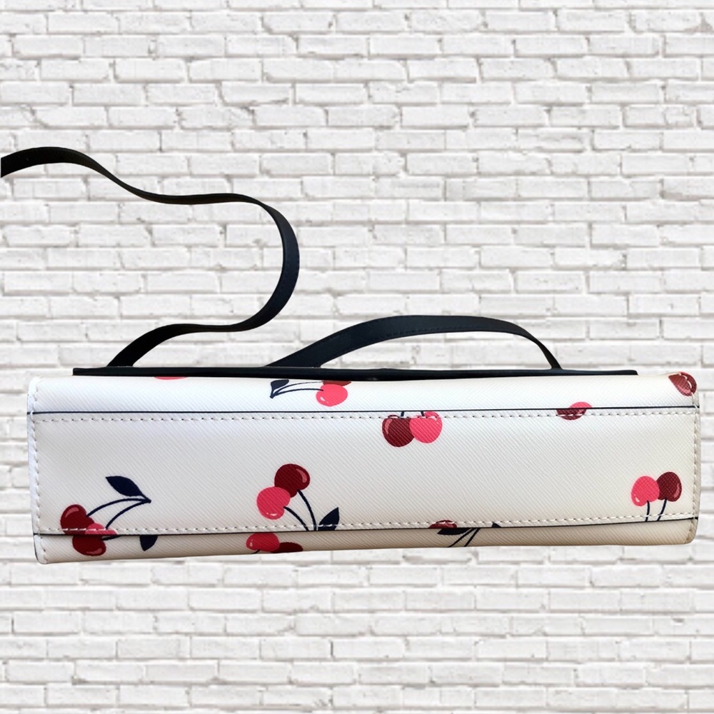 KATE SPADE • Carson Dancing Cherries Printed Leather Convertible Crossbody - Picture 7 of 10